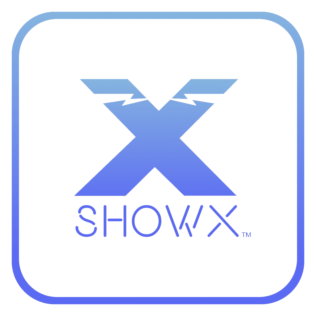 SHOWX logo blue