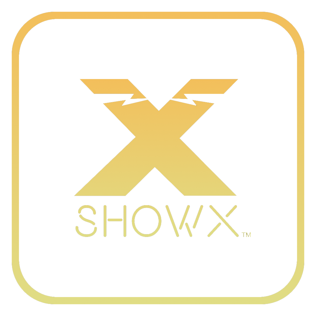 SHOWX logo gold